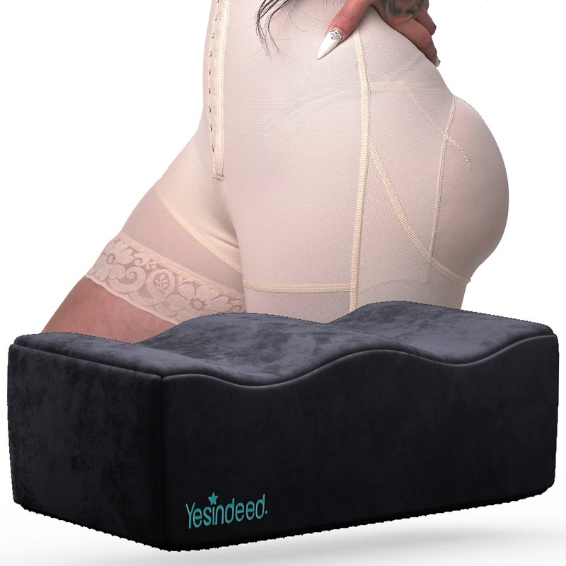 YESINDEED The Original Brazilian Butt Lift Pillow â€“ Dr. Approved for Post Surgery Recovery Seat â€“ BBL Foam Pillow + Cover Bag Firm Support Cushion Butt Support Technologyâ€¦ - Image 1